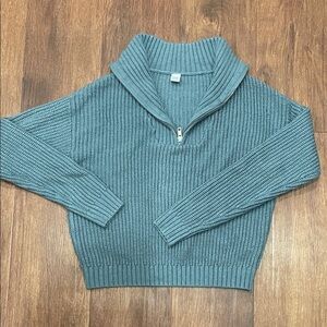 Twik Grey/Blue 1/4 Zip Sweater